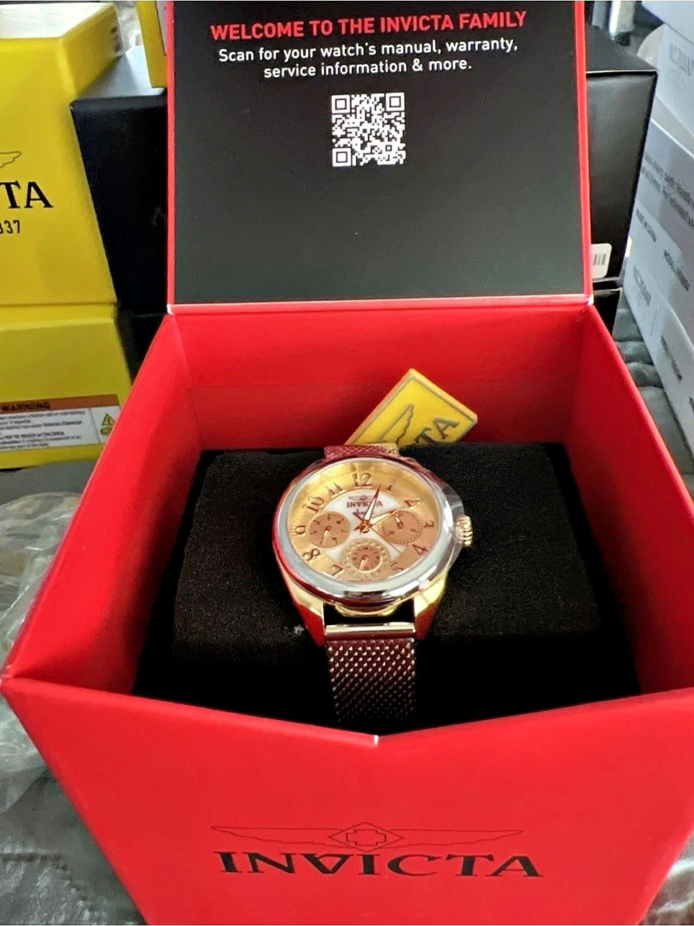 Invicta Angel Multi-Function Gold Dial Watch Gold & Silver